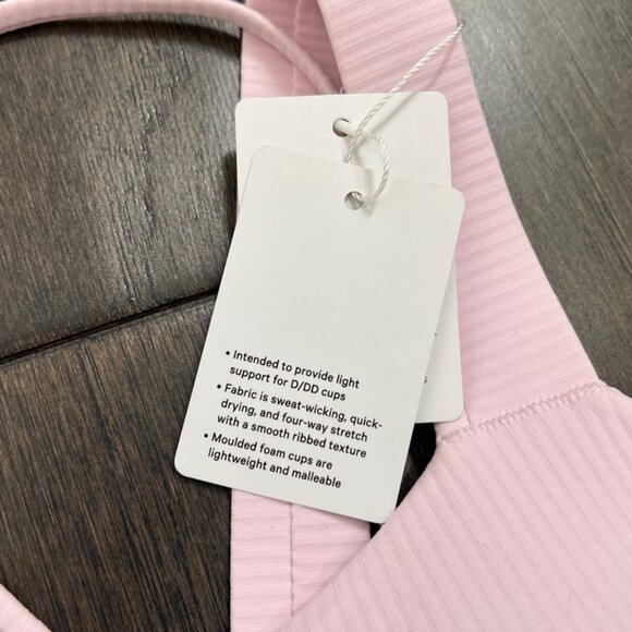 Lululemon Like a Cloud Ribbed Longline Bra *Light Support, D/DD Cup Pink Organza - Picture 4 of 8